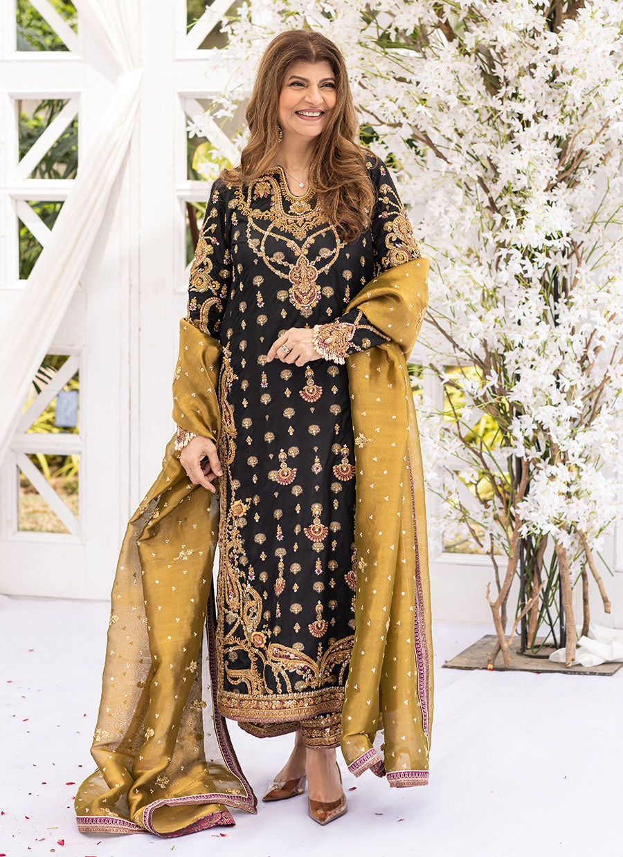 Farah Talib Aziz-Black Khadi Net.