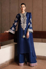 Hussain Rehar Raw Silk Blue Formal Wear Dress